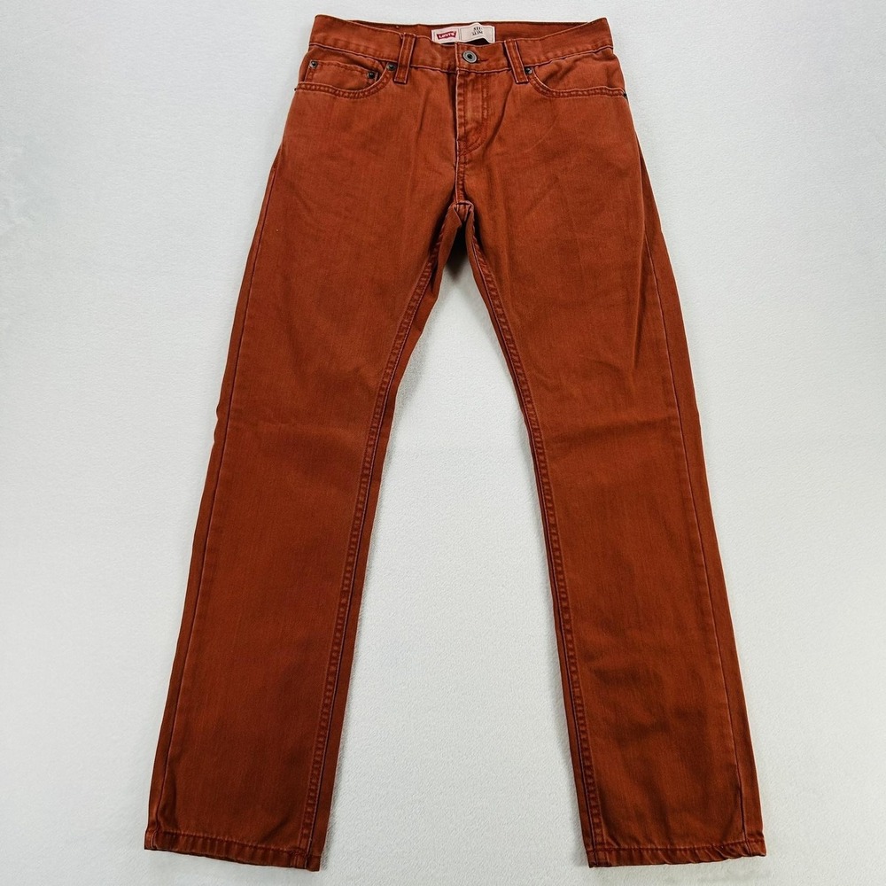Levi's 511 Jeans Boys 14 Regular Orange Slim Straight W27x27 Cotton Denim